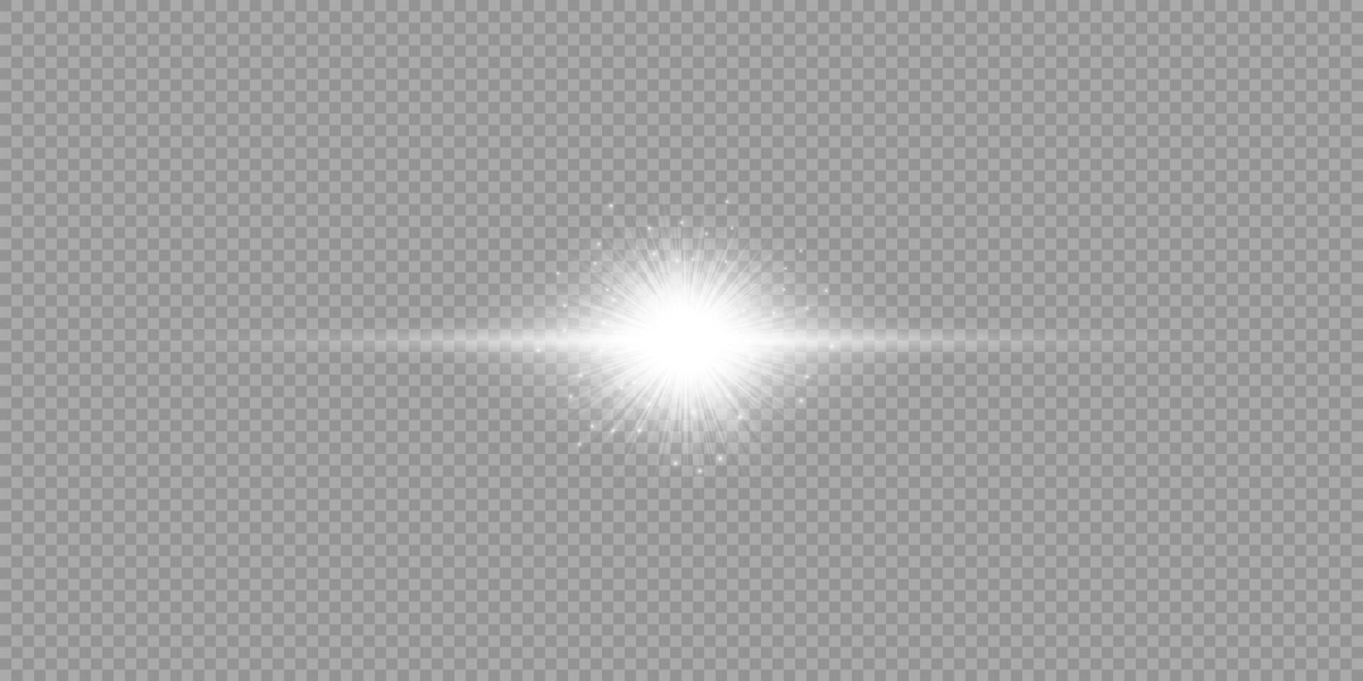 White horizontal light effect of lens flares vector