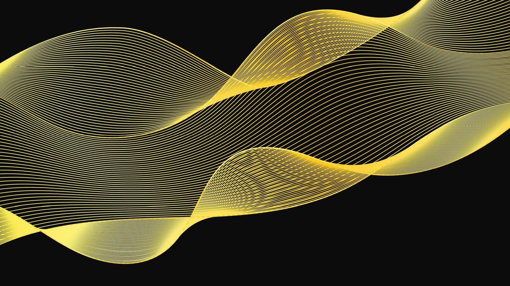 Abstract backdrop with luxury golden waves vector