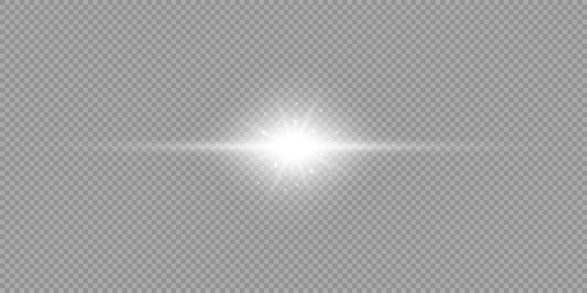 White horizontal light effect of lens flares vector