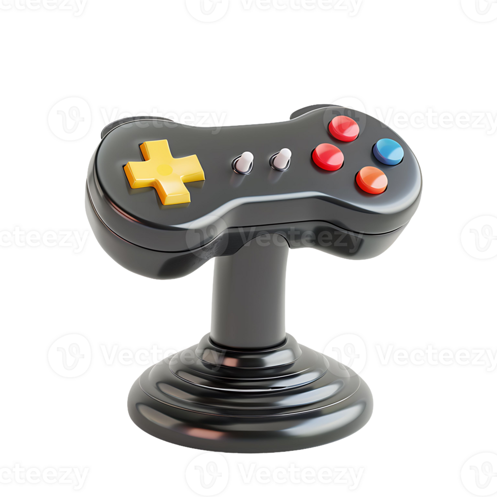 Black game controller on a stand png