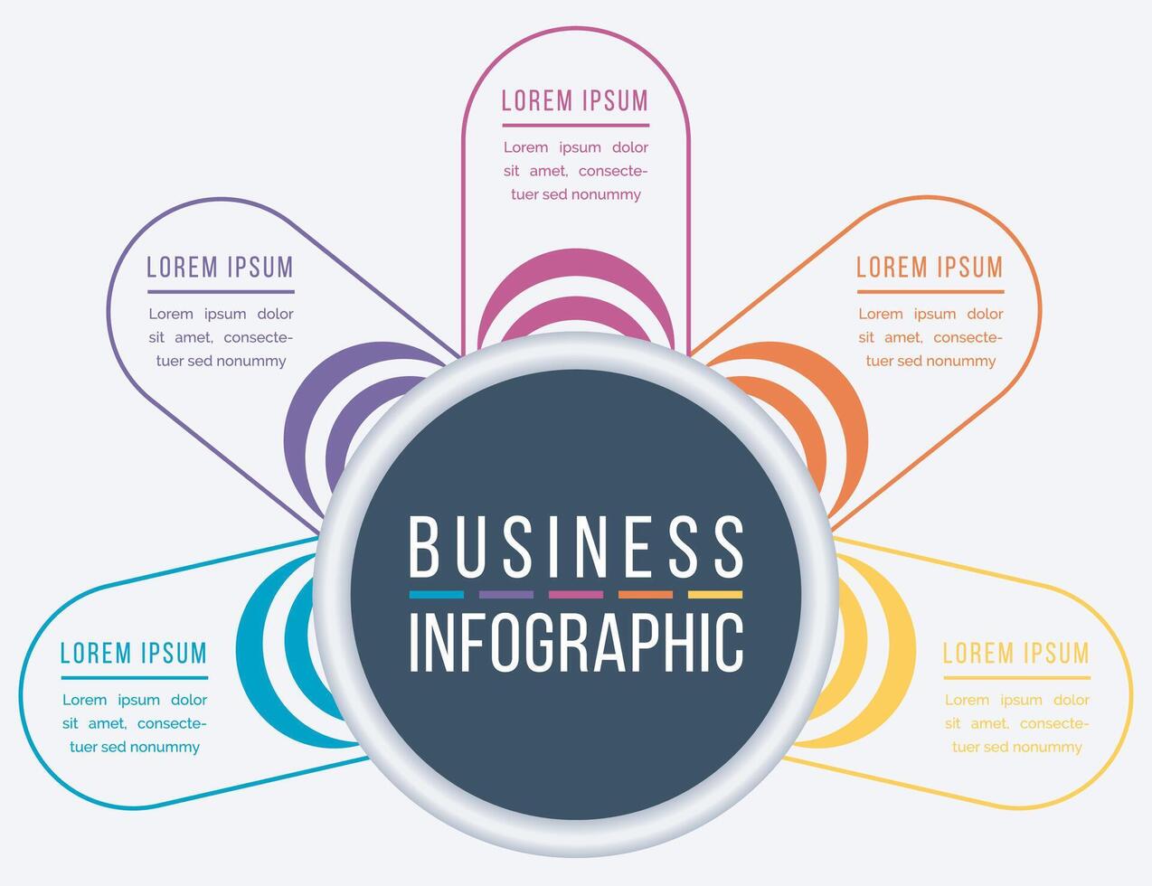 Infographic design 5 Steps, objects, elements or options business information template vector
