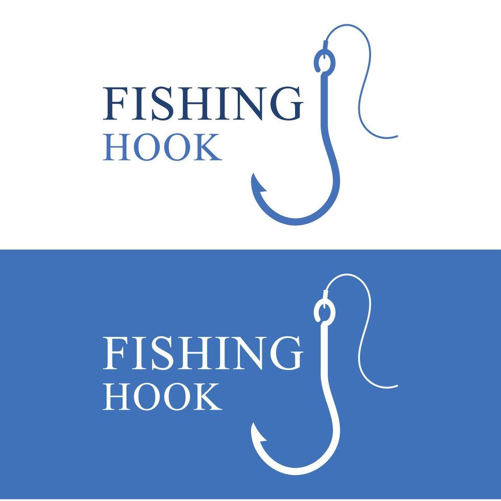 Fishing Hook Logo Silhouette Icon vector