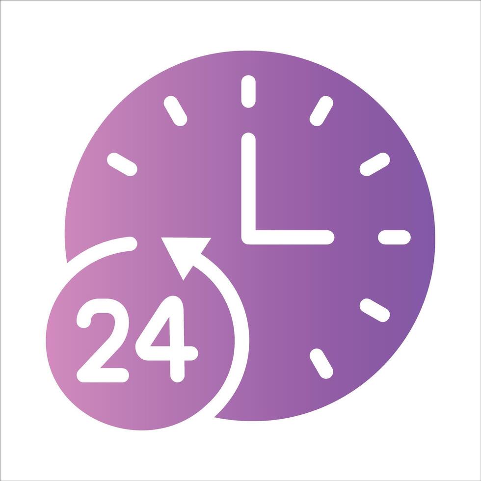 24 hours in flat design style vector
