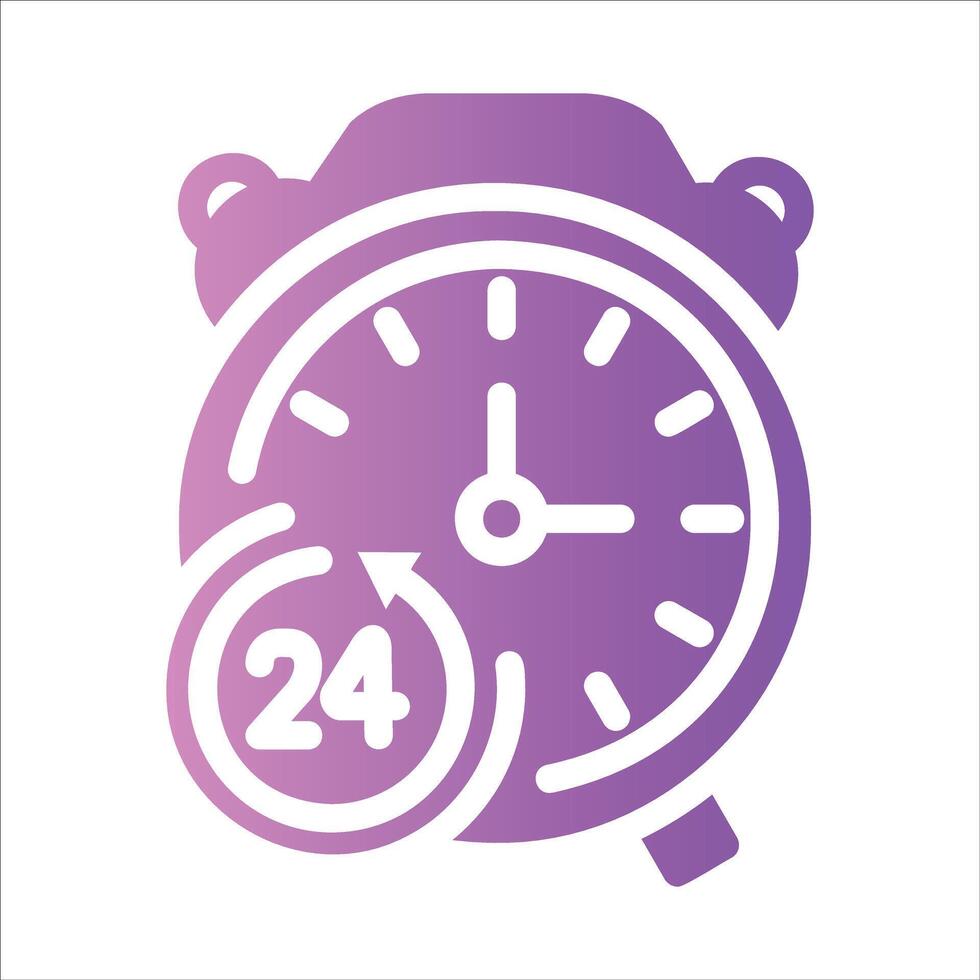 24 hours in flat design style vector