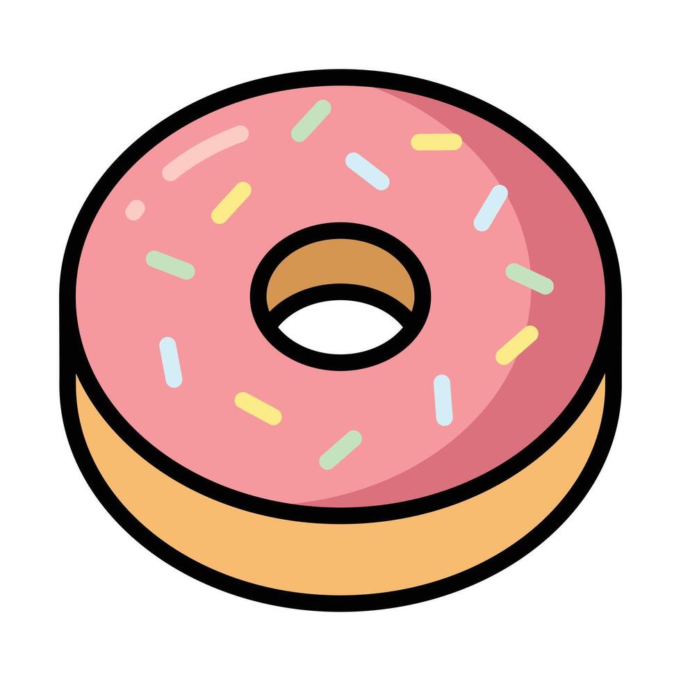 Simple Donut colorful icon Illustration. The icon illustration can be used for websites, print templates, presentation templates, illustrations, etc vector