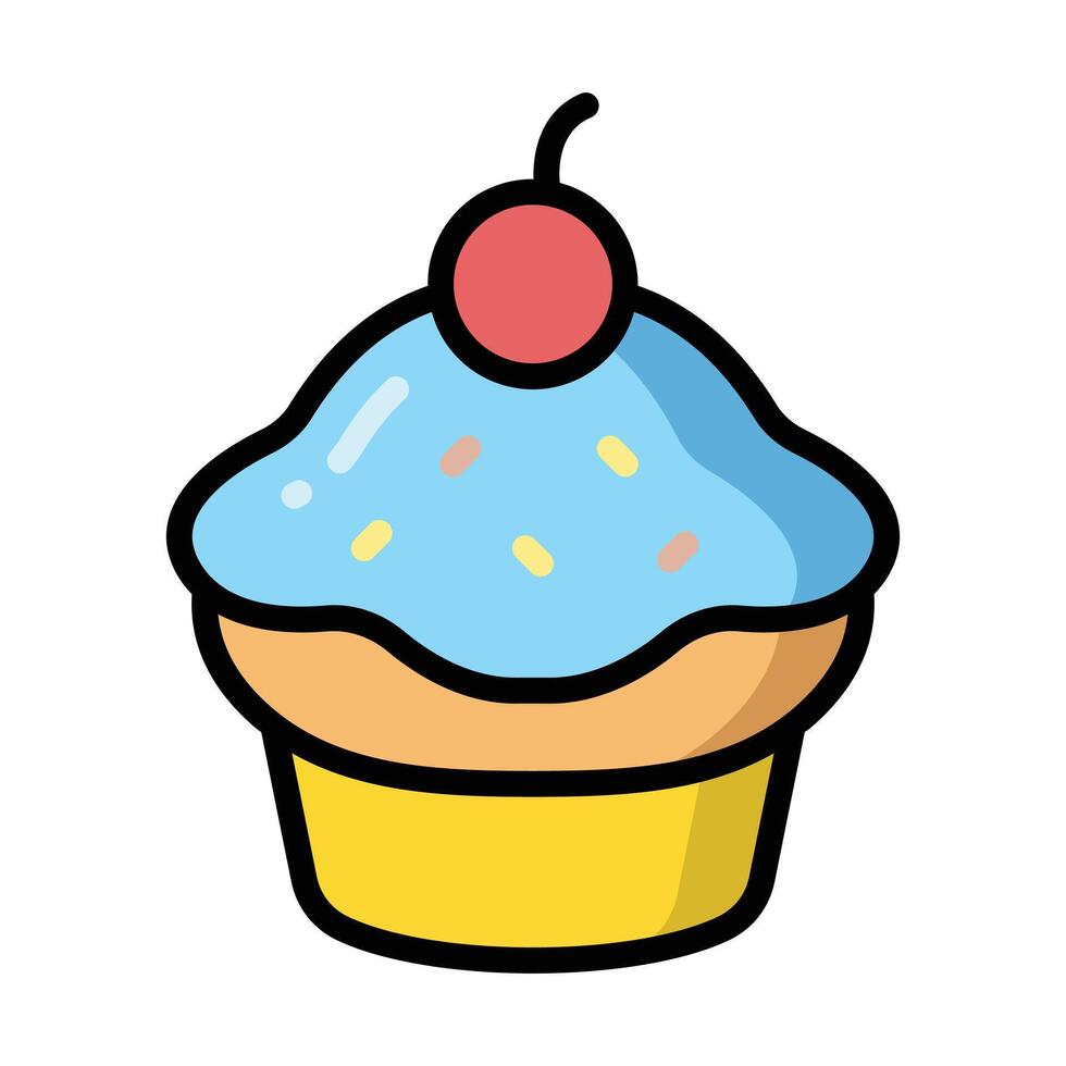 Simple Cupcake colorful icon Illustration. The icon illustration can be used for websites, print templates, presentation templates, illustrations, etc vector