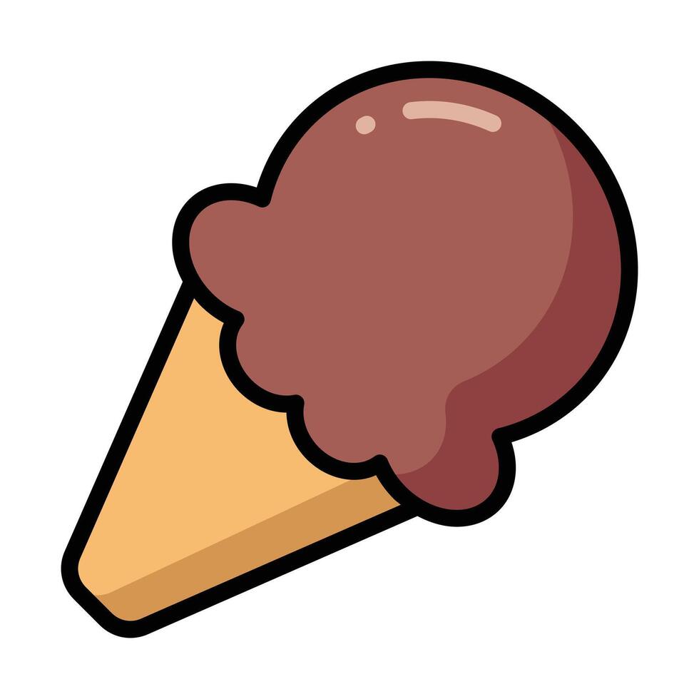 Simple Ice Cream colorful icon Illustration. The icon illustration can be used for websites, print templates, presentation templates, illustrations, etc vector