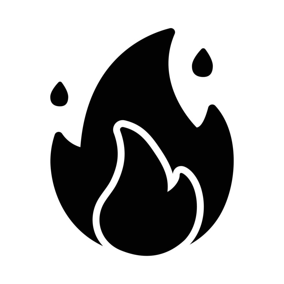 Simple Fire glyph icon. The icon can be used for websites, print templates, presentation templates, illustrations, etc vector