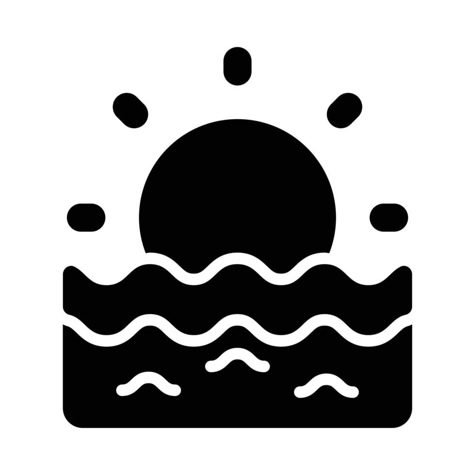 Simple Sunset glyph icon. The icon can be used for websites, print templates, presentation templates, illustrations, etc vector