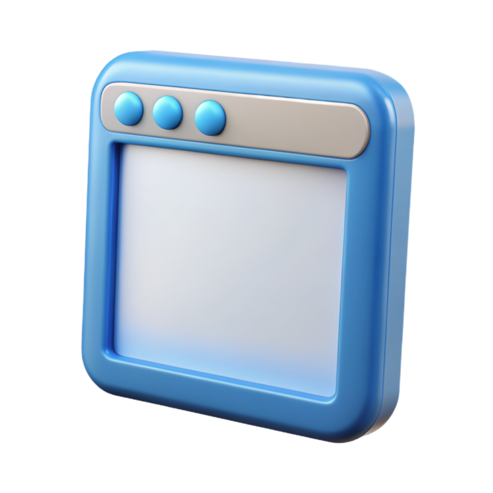 Blank Window Screen UI 3d Item png