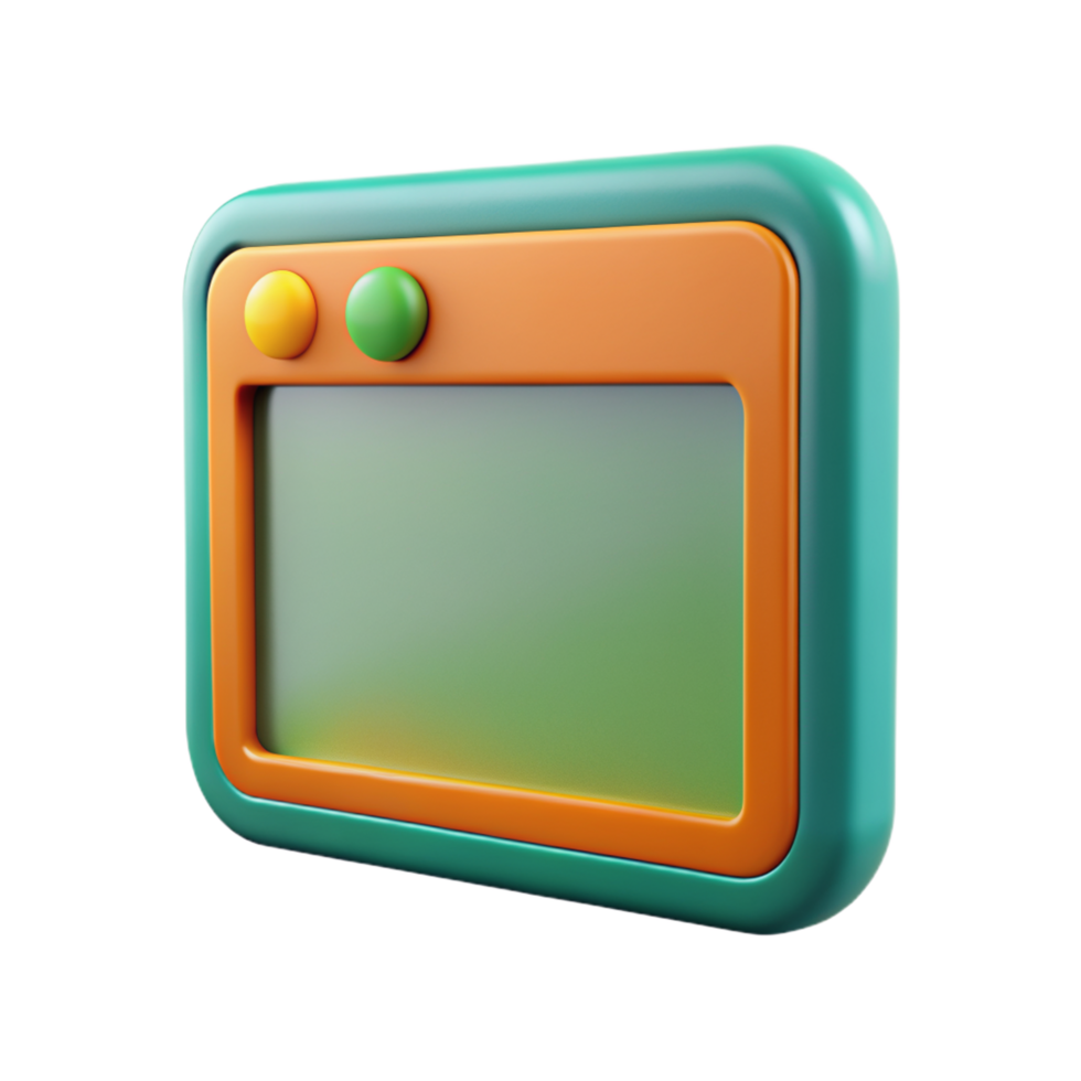 Blank Window Screen UI 3d Render png