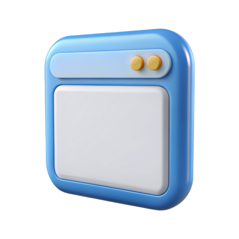 Blank Window Screen UI 3d png