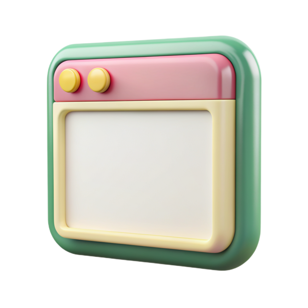 Blank Window Screen UI 3d Graphic png