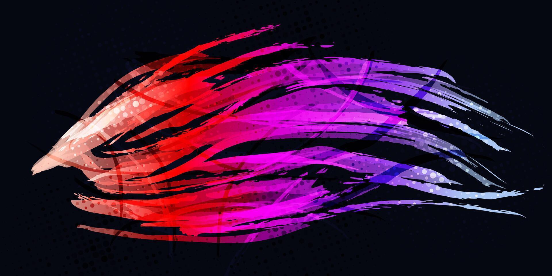 Abstract Vibrant and Colorful Brush Sport Background with Halftone Effect. Brushstroke Illustration for Banner or Poster Design vector