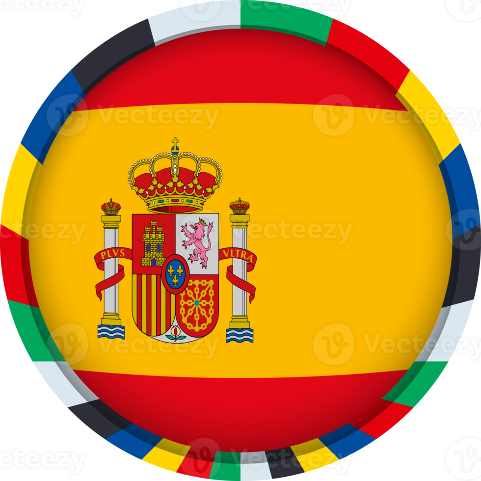 Spain flag, colorful icon png
