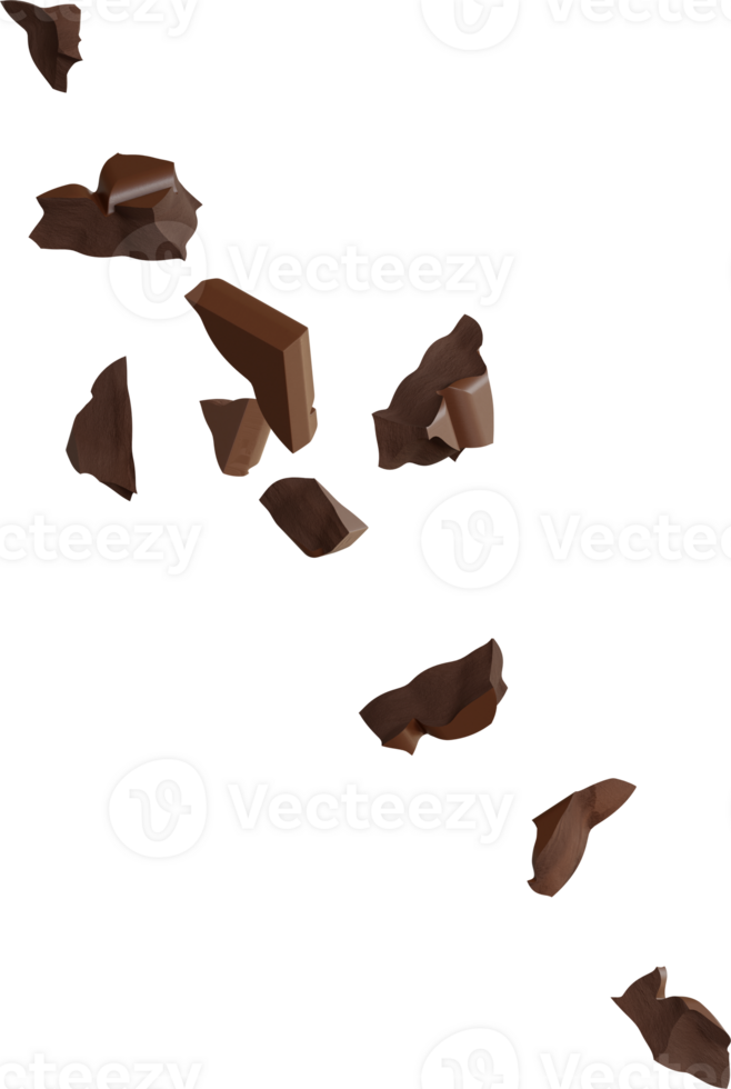 falling Broken chocolate pieces png