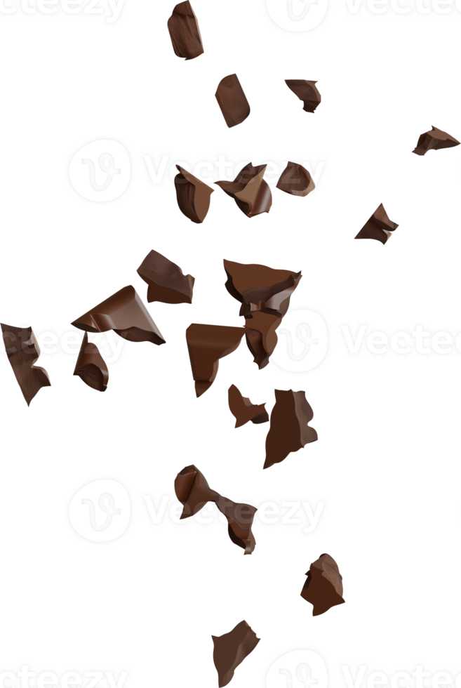 flyling Broken chocolate chunks png