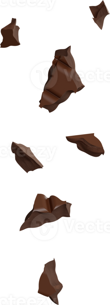 falling Broken chocolate pieces png