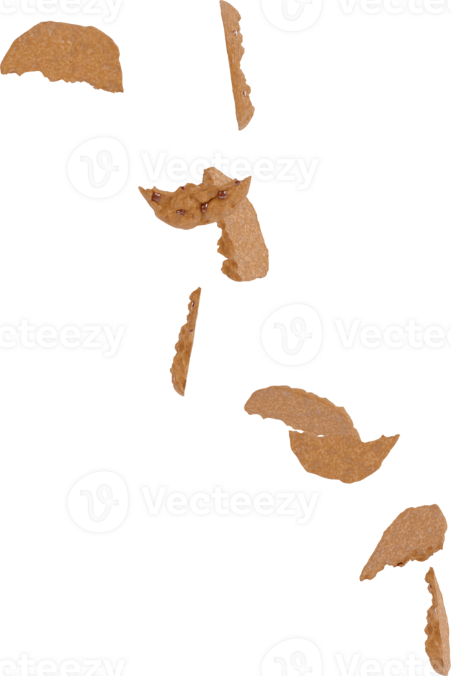 cookies with chocolate chips flying in the air png