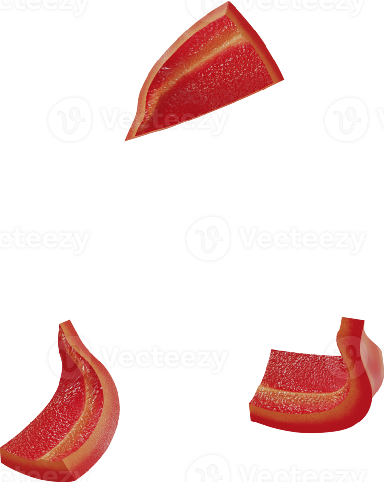 falling red paprika sliced png