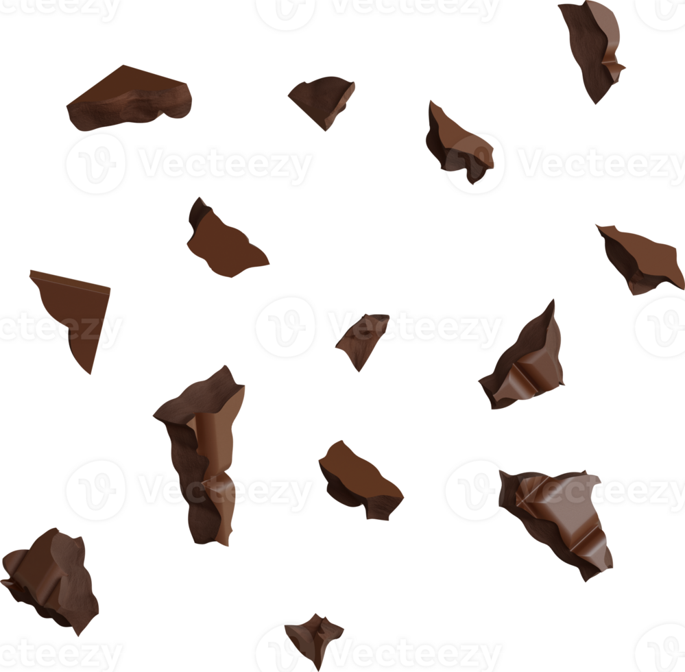 flyling Broken chocolate chunks png