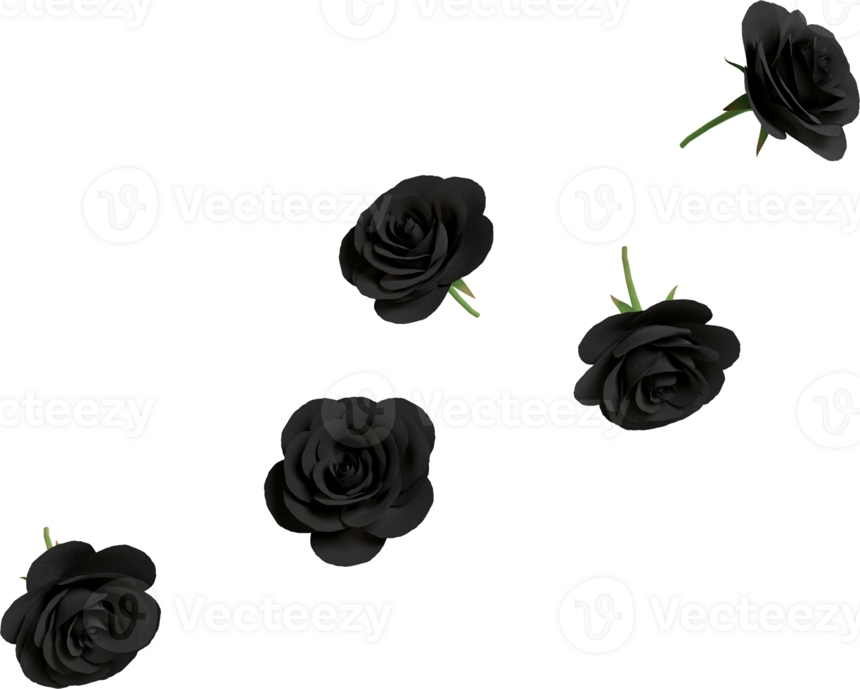 dark symbol of black rose flower png