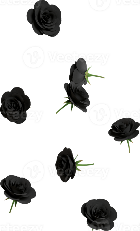 dark symbol of black rose flower png