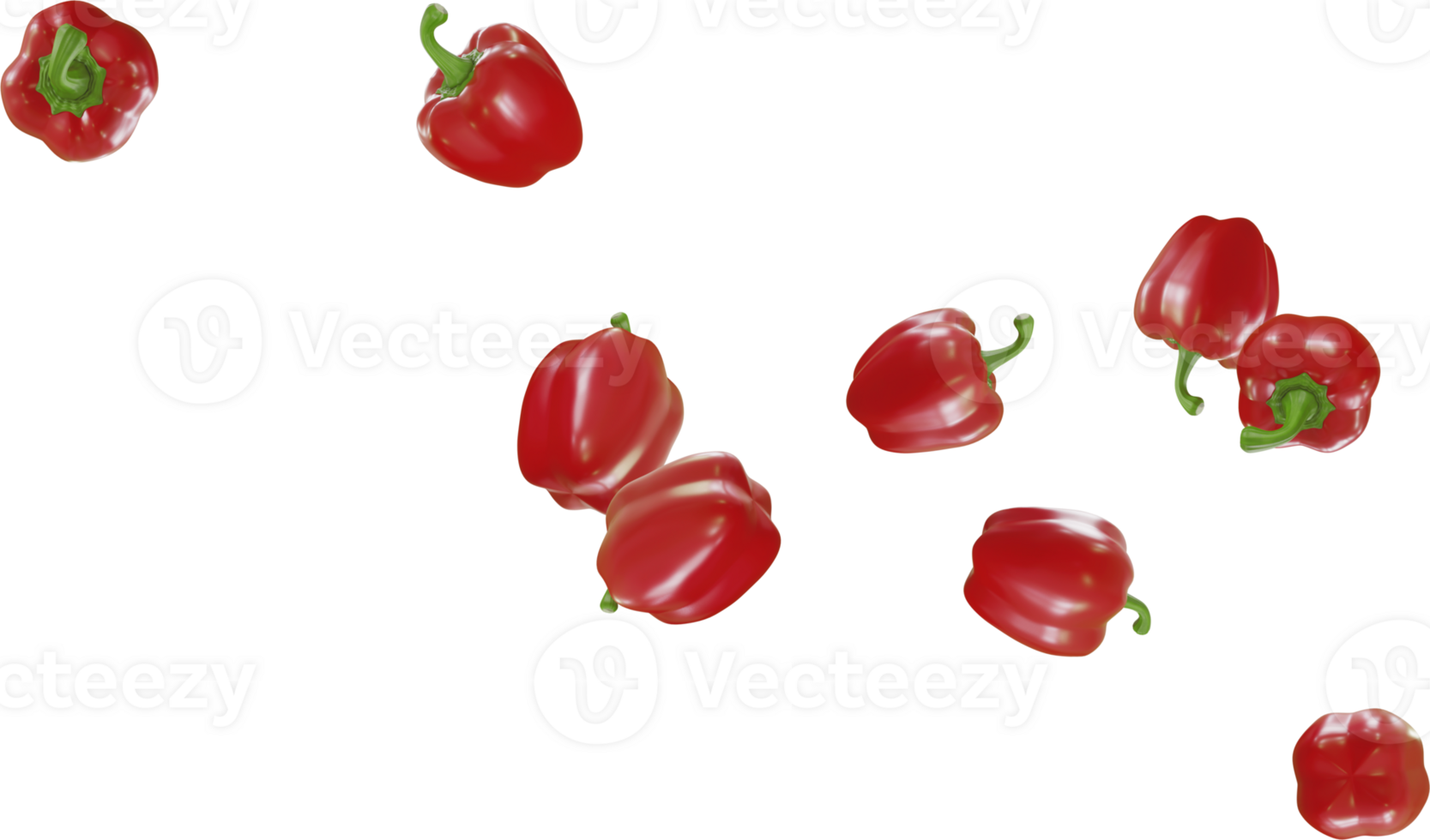 falling red paprika png