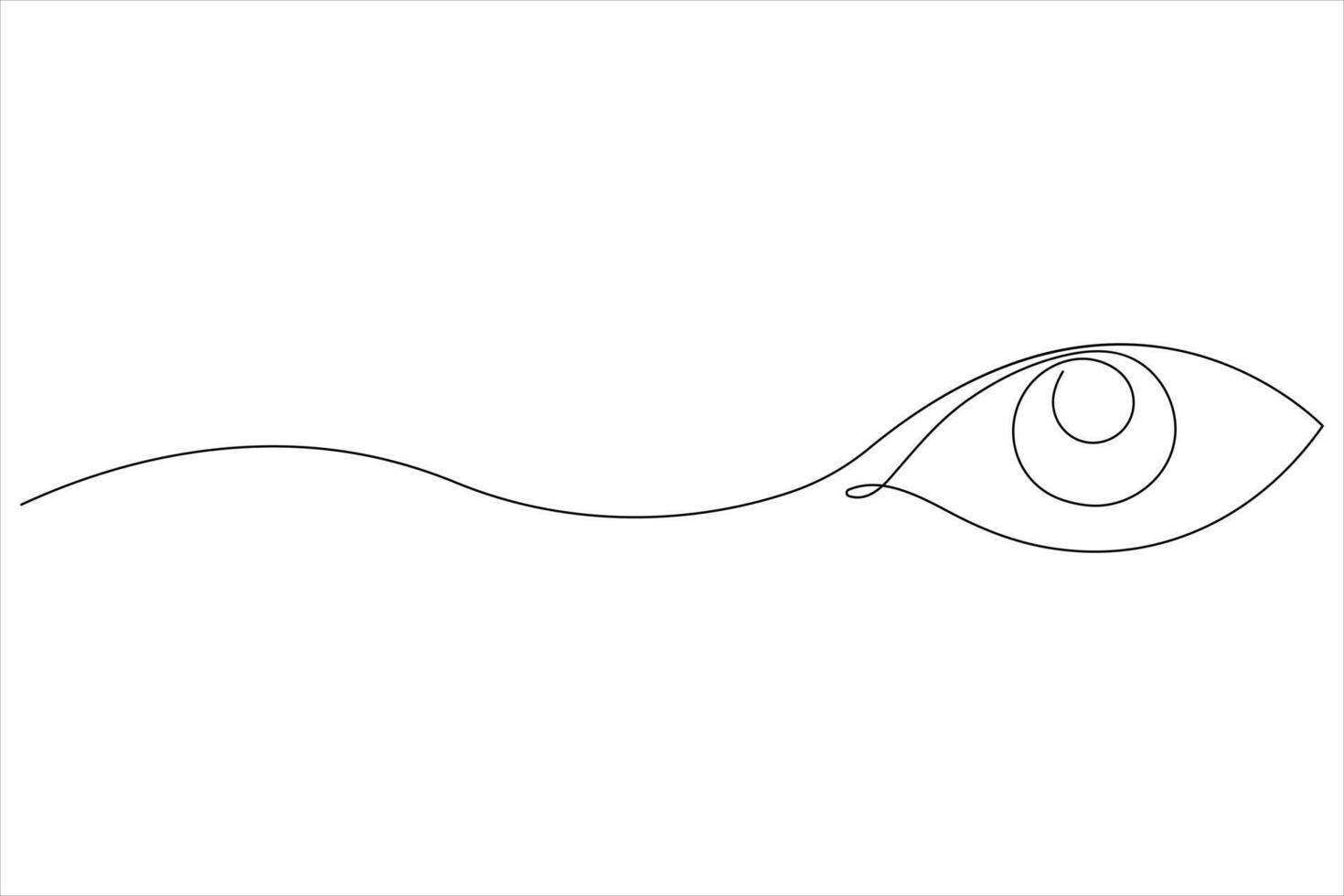 illustration continuous eye one line drawing vector