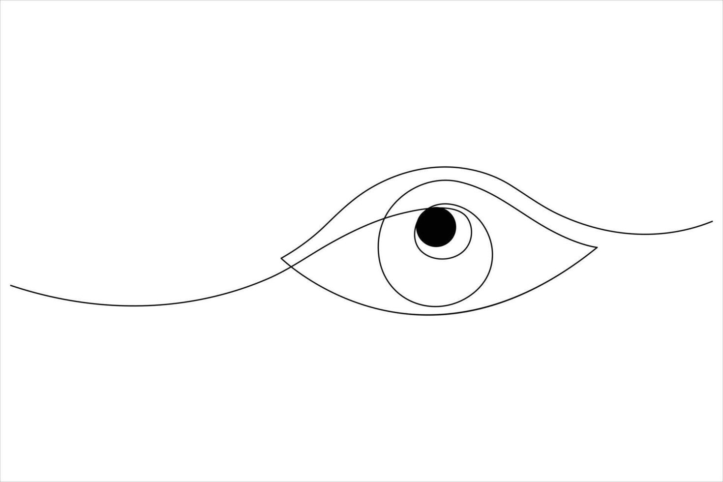 illustration continuous eye one line drawing vector