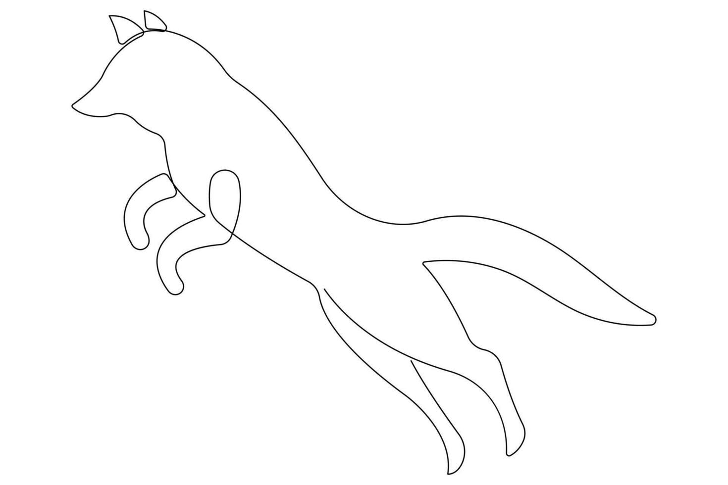 Fox continuous one line drawing illustration vector