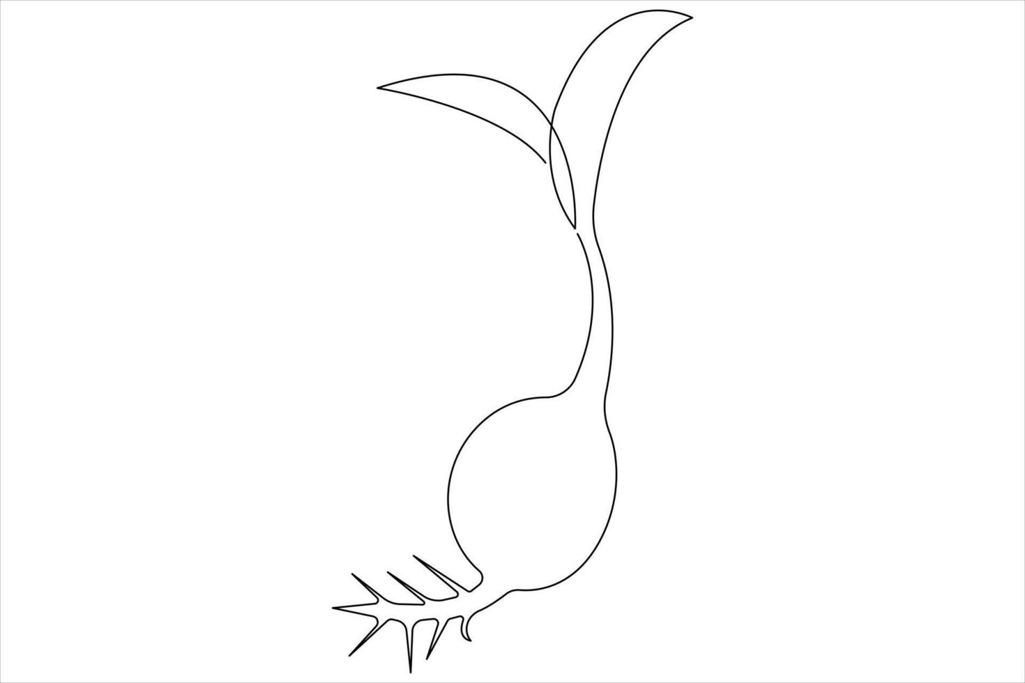 One continuous line drawing Plant growth process vector