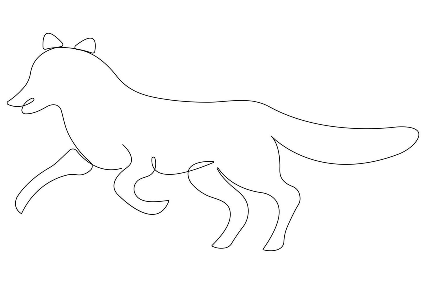Fox continuous one line drawing illustration vector