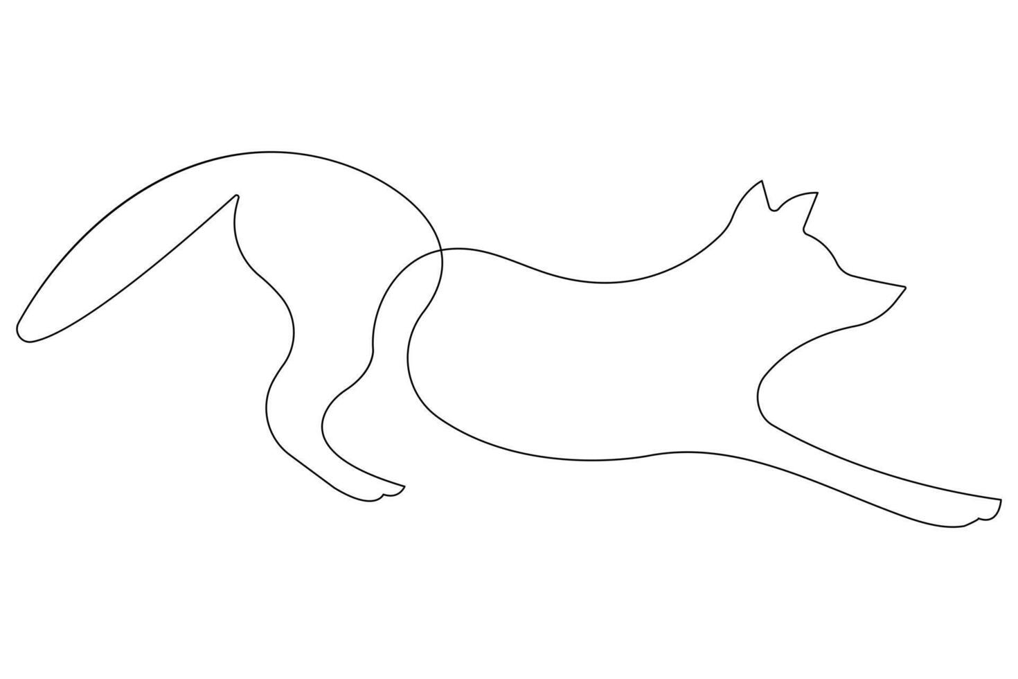 Fox continuous one line drawing illustration vector