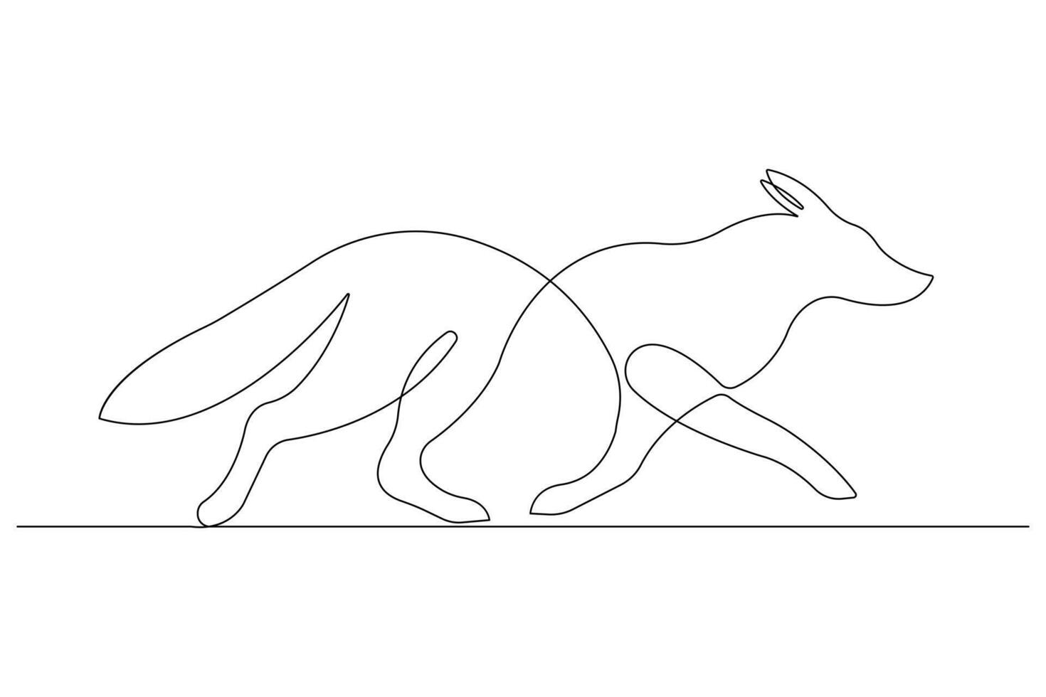 Fox continuous one line drawing illustration vector