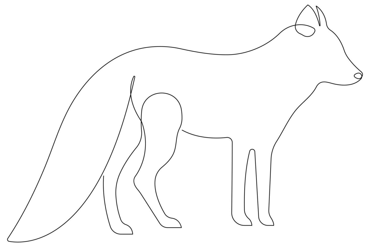 Fox continuous one line drawing illustration vector