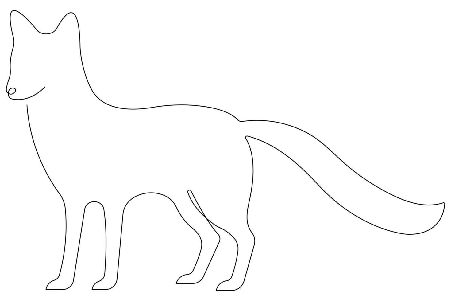 Fox continuous one line drawing illustration vector