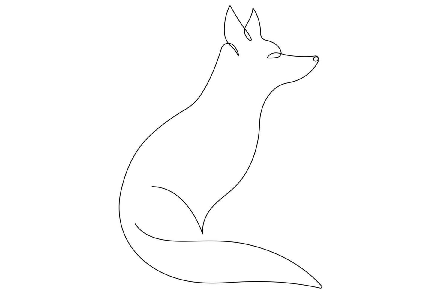 Fox continuous one line drawing illustration vector