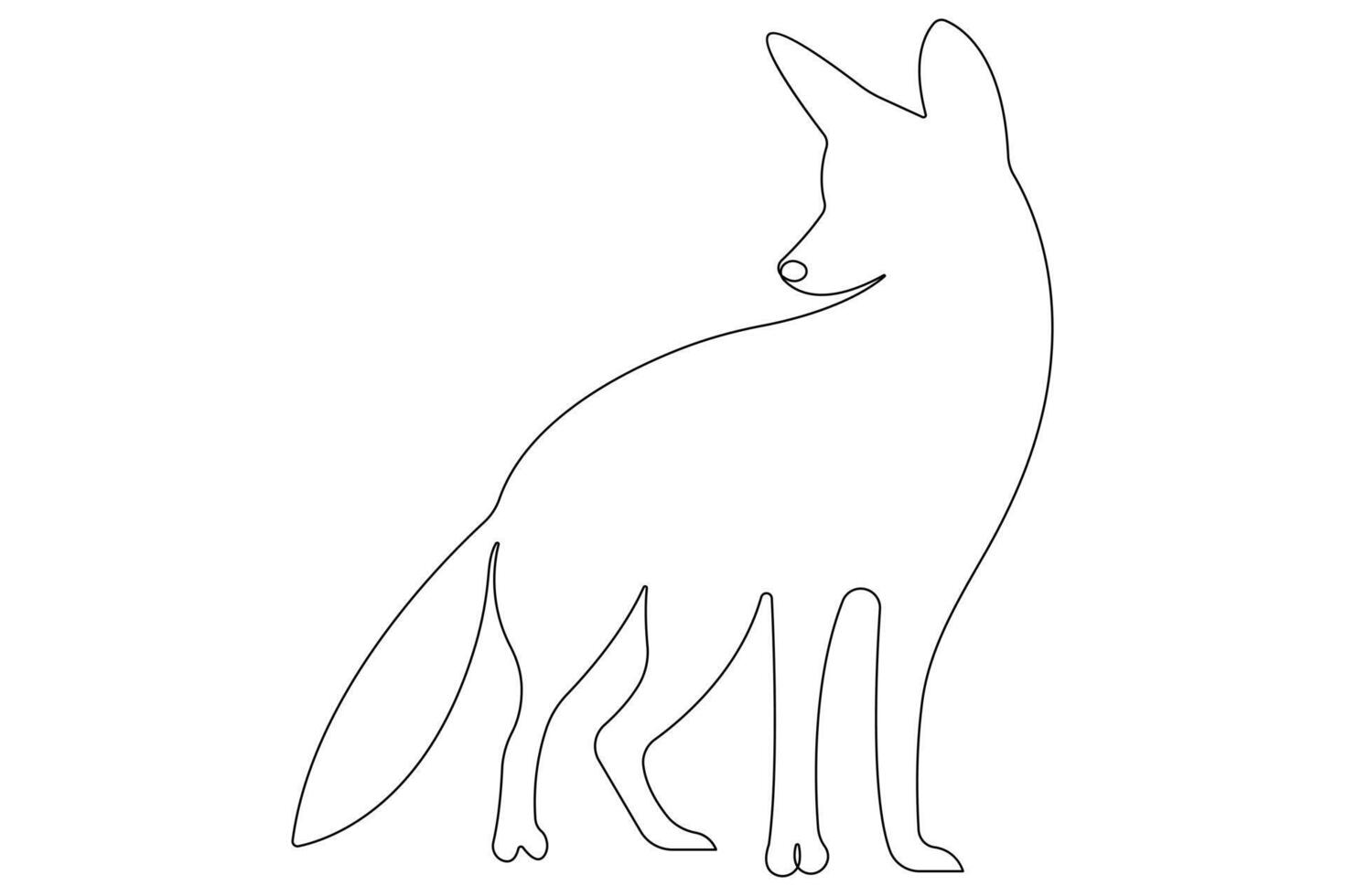 Fox continuous one line drawing illustration vector