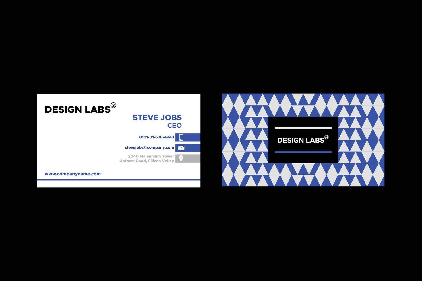 Geometric Business Card - Corporate Business Card - Geometric Pattern - Geometric Background - Triangles - Blue - Use in Website Design, Packaging, Wallpaper, Poster, Banner, Profile, Brochure vector