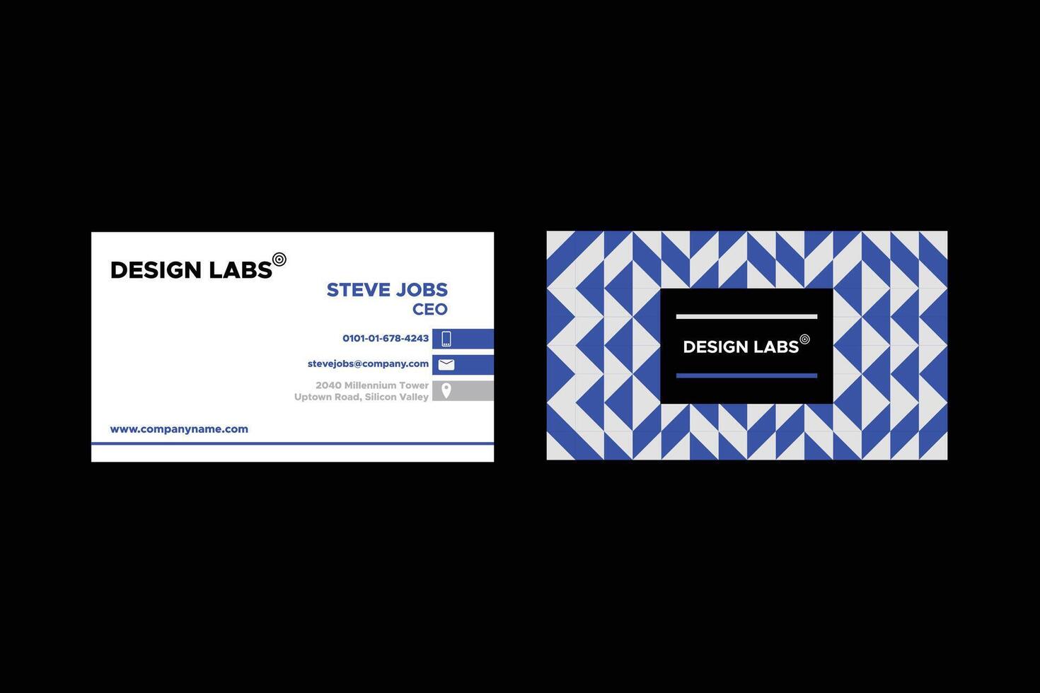 Geometric Business Card - Corporate Business Card - Geometric Pattern - Geometric Background - Triangles - Blue - Use in Website Design, Packaging, Wallpaper, Poster, Banner, Profile, Brochure vector
