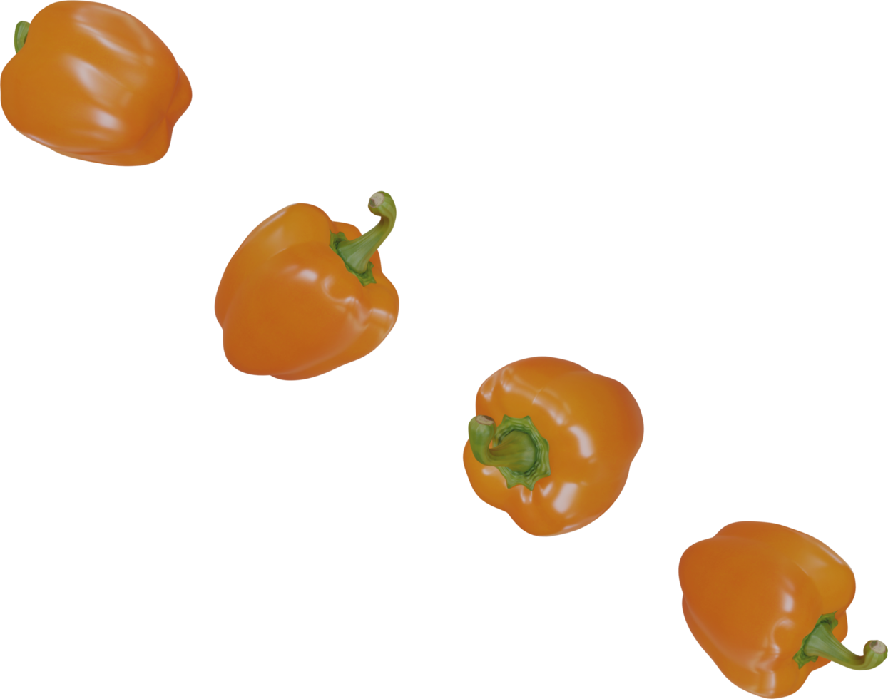 falling orange paprika png