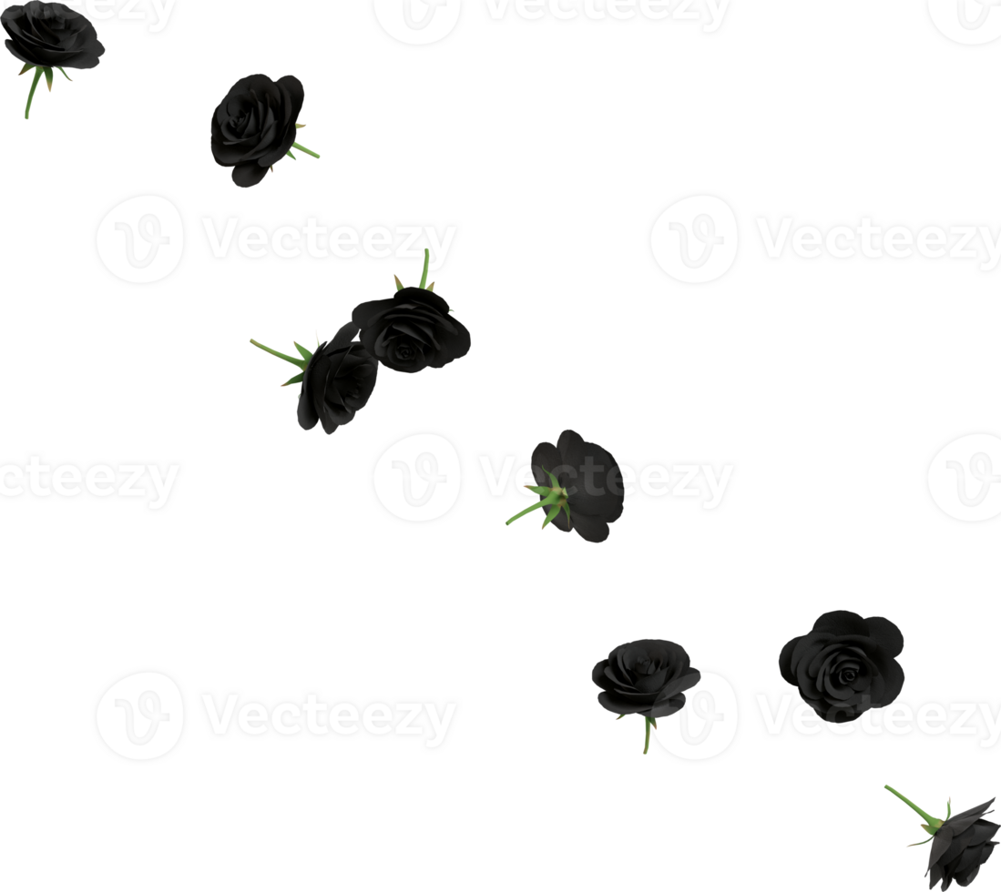 dark symbol of black rose flower png