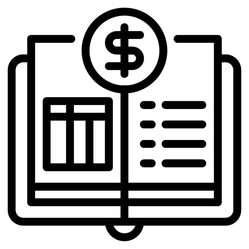 Ledger business financial icon illustration vector