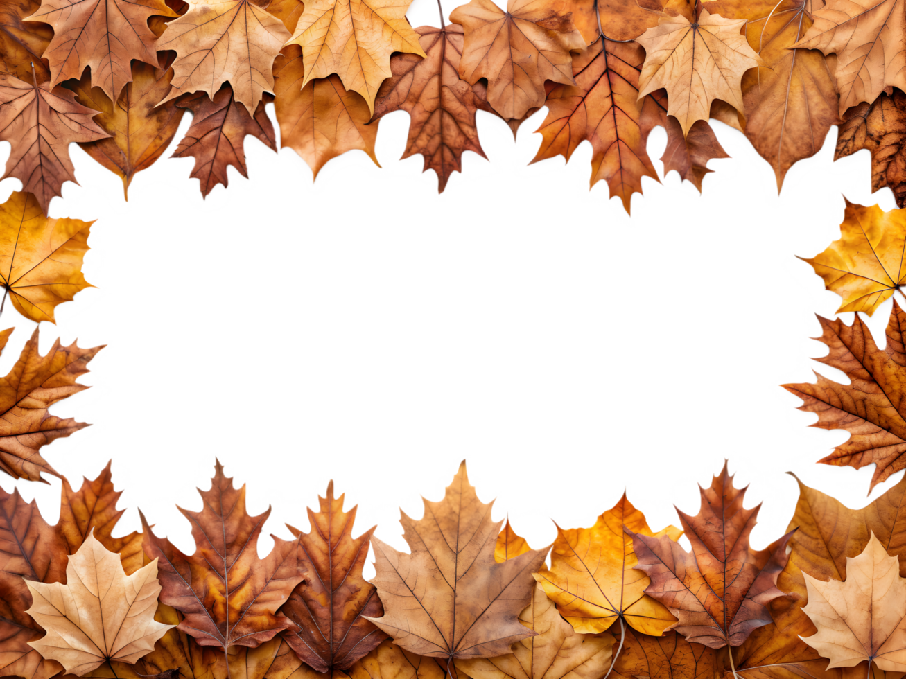 Floating Brown Leaf Border With Copy Space png