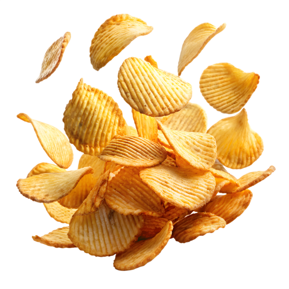Crispy Potato Chips Falling Down png