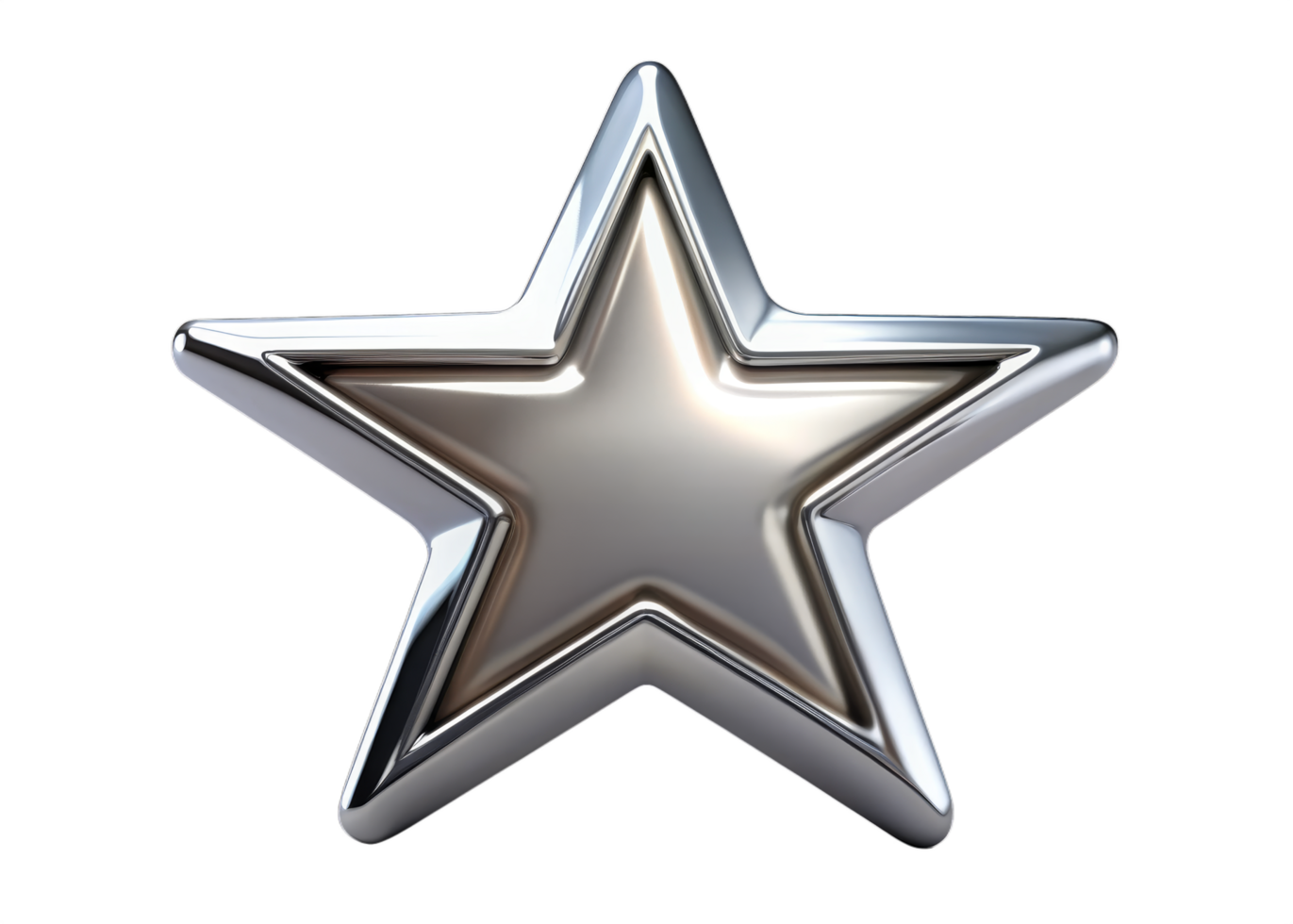 A Chrome Shiny Star Icon png
