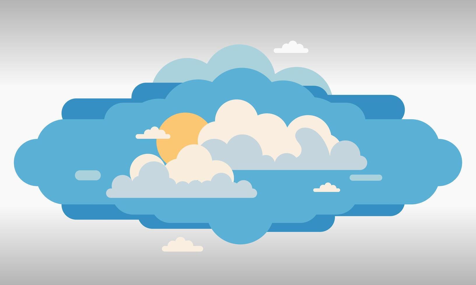 Cartoon clouds background, Sky and Clouds, Beautiful Background. Stylish design with a flat, cartoon poster, flyers, postcards, web banners. holiday mood, airy atmosphere. vector