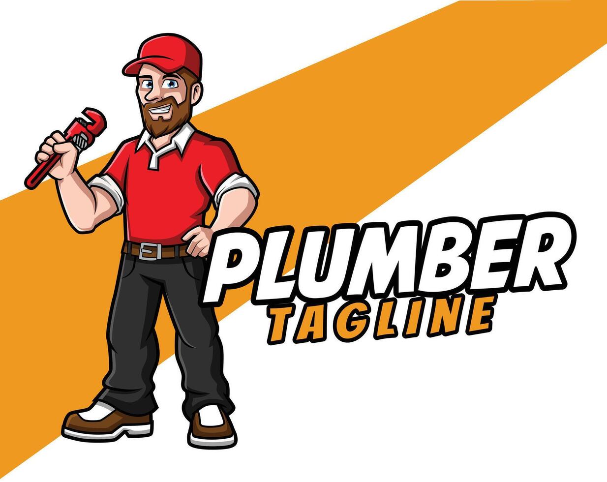 Plumber Mascot Illustration For your Service or Business vector