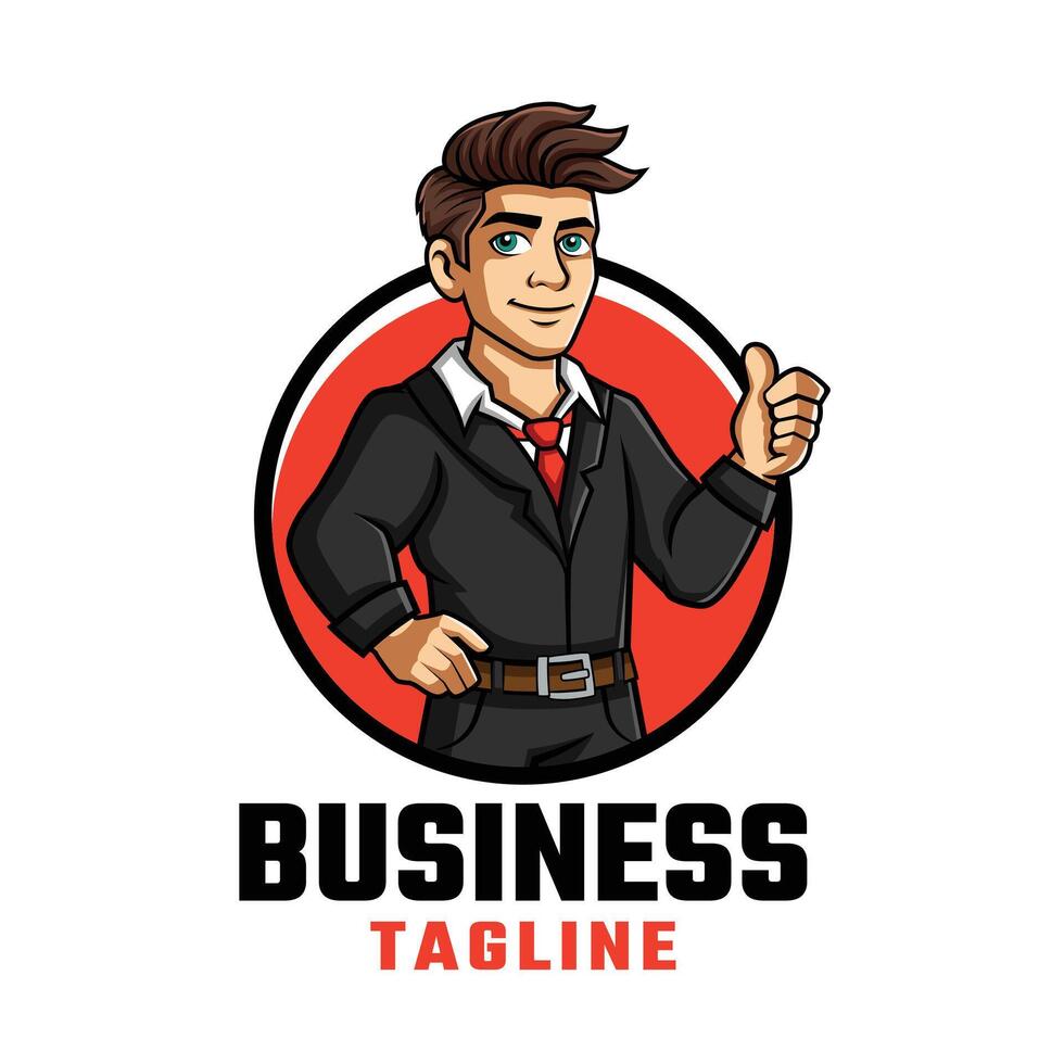 Business Man Cartoon Mascot Logo Design for Your Company vector